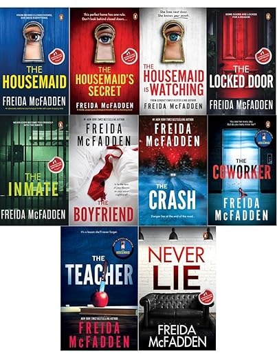 a collection of books on the cover of The Housemaid series from Books In Chronological Order