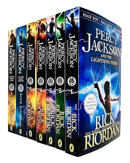a stack of books on a white background of Percy Jackson & the Olympians from Books In Chronological Order