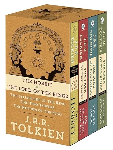 a box of books on a white background of 	
The Lord of the Rings from Books In Chronological Order
