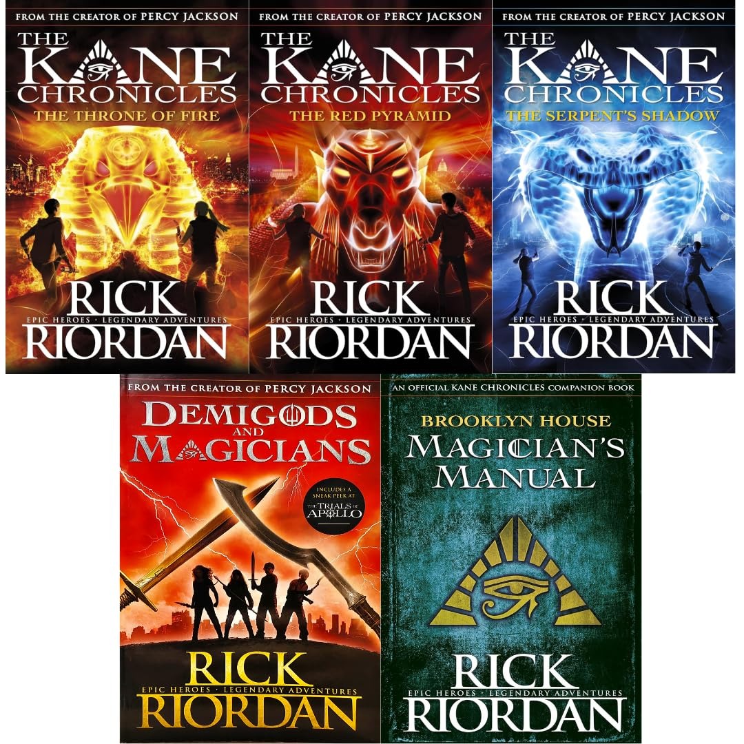 Kane Chronicles Complete 5 Books Set Including Demigods and Magicians and Magician's Manual